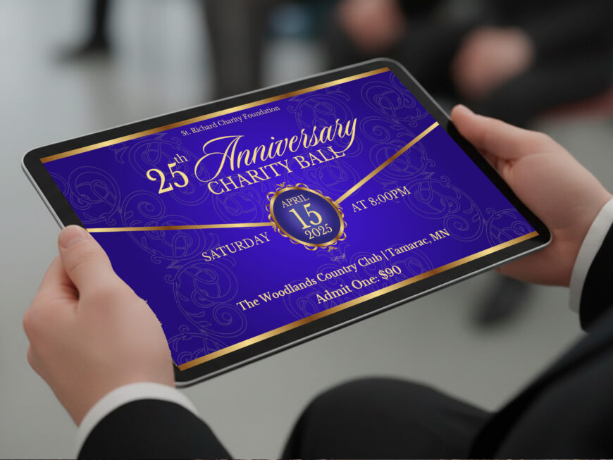 Church Anniversary Slide Template Violet & Gold