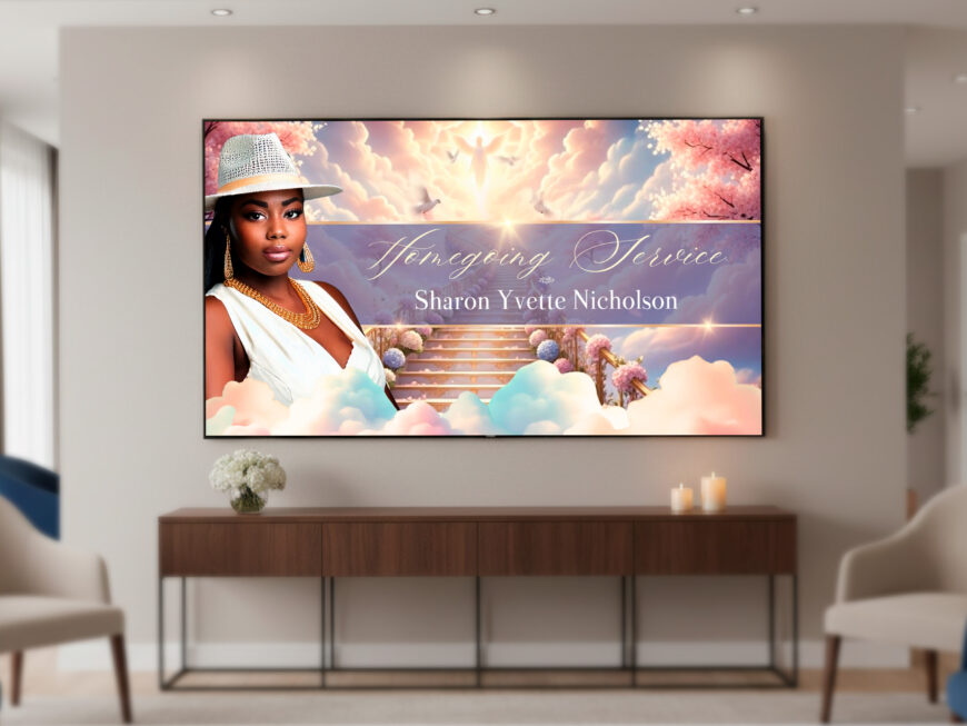 Heaven Stairway Animated Funeral Title Slide