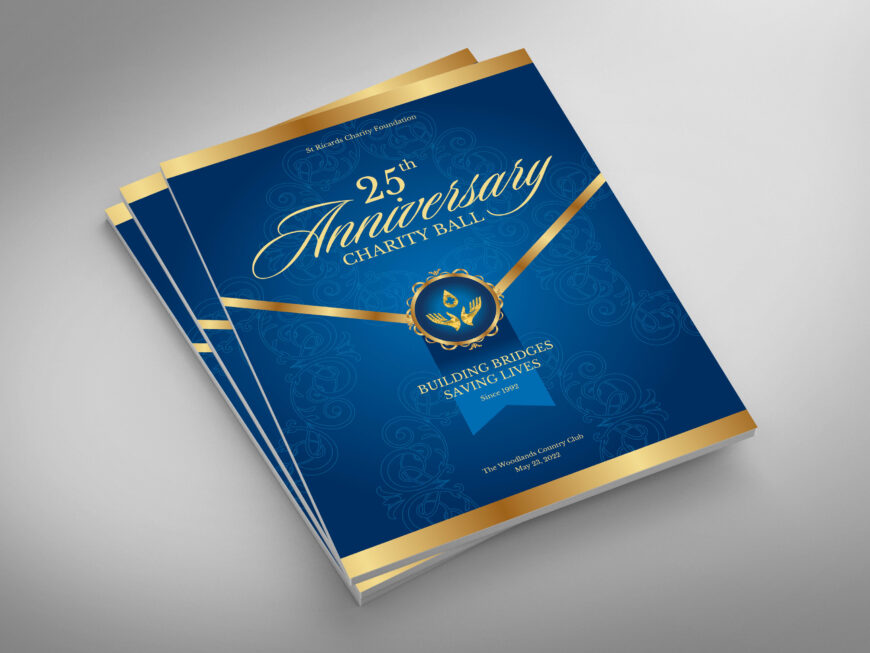 Church Anniversary Souvenir Book Template Blue & Gold