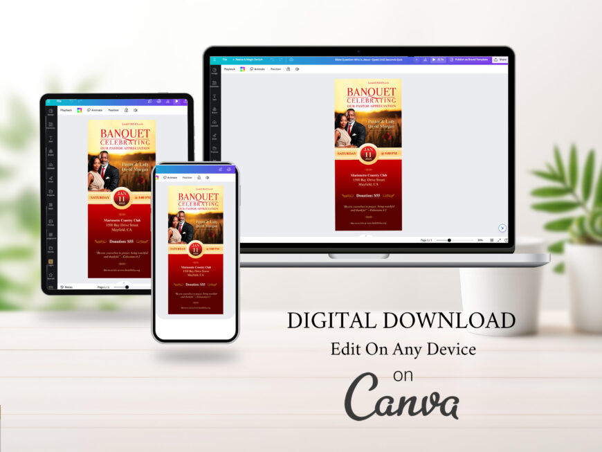 Pastor Anniversary Banquet Ticket Template