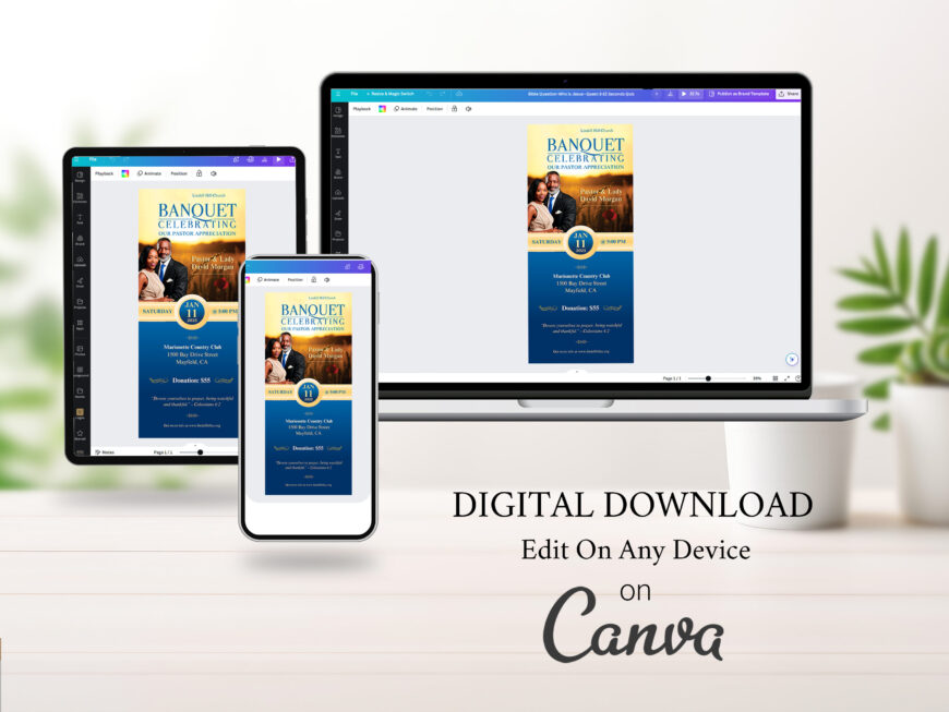 Pastor Anniversary Banquet Ticket Template