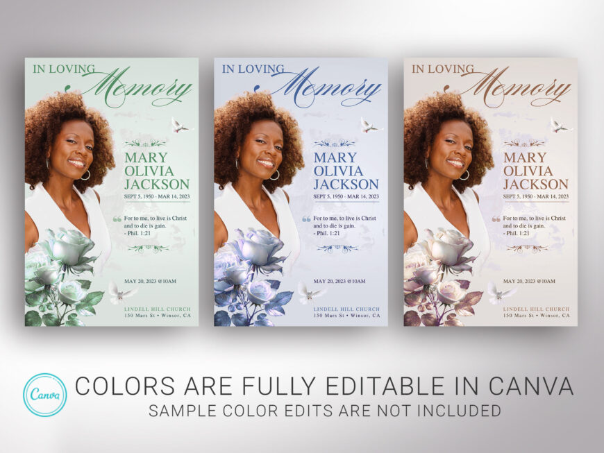 Pastel Purple Funeral Program Canva Template