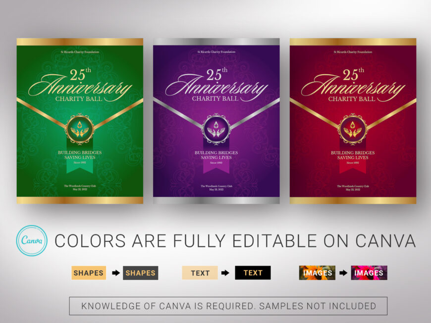 Church Anniversary Souvenir Book Template Blue & Gold