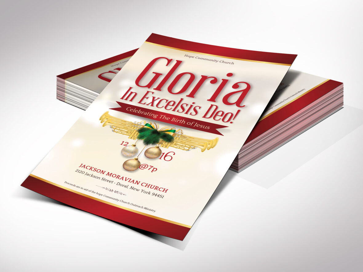 Christmas Cantata Flyer Template, Red and Beige, Church Musical Invitation (Canva, Digital Download)