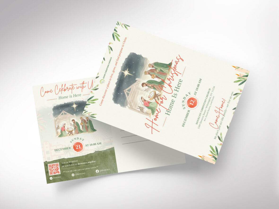 Christmas Sunday Church Postcard