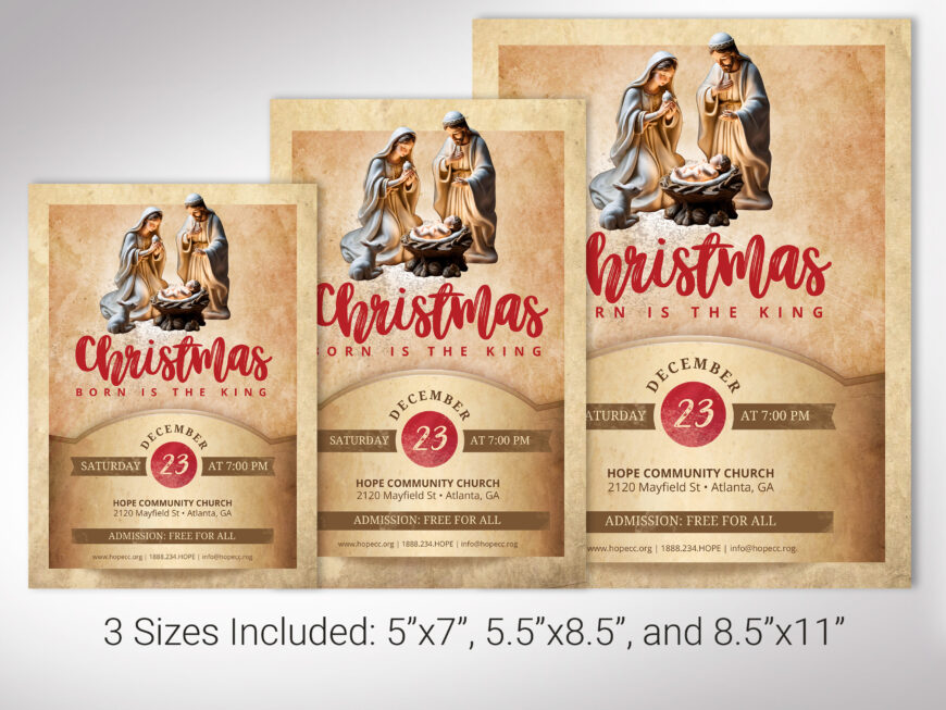 Christmas Cantata Flyer Template for Canva