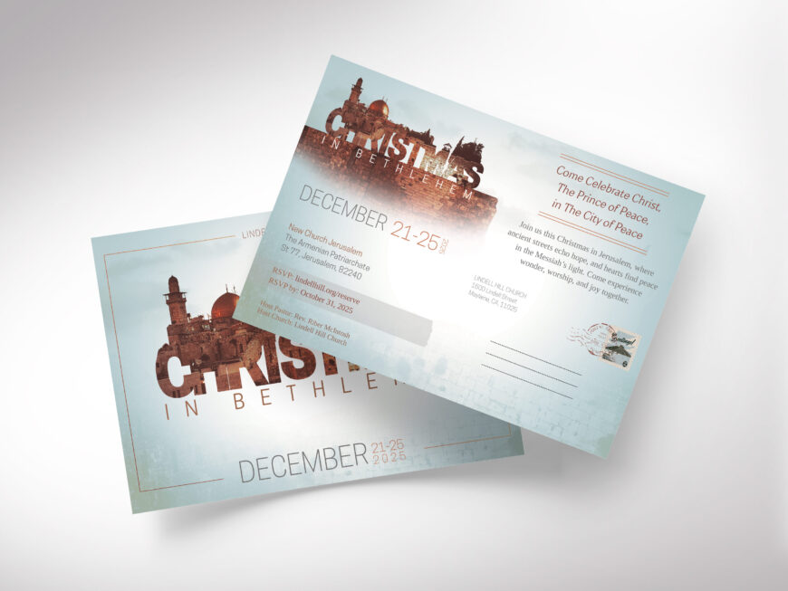 Bethlehem Christmas Postcard Canva Template
