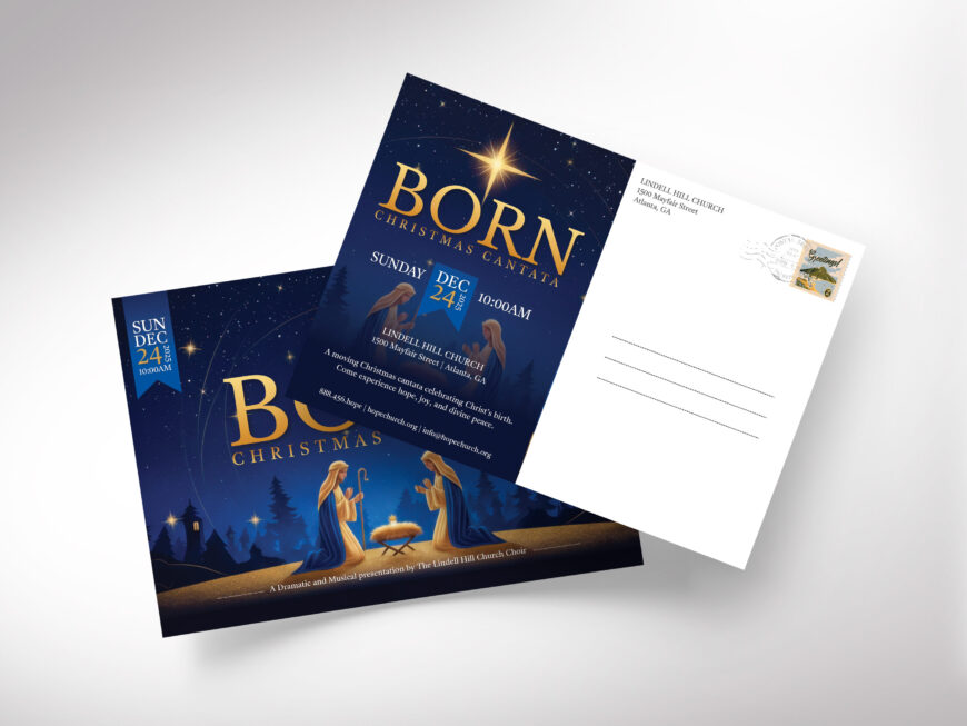 Born Christmas Cantata Postcard Template