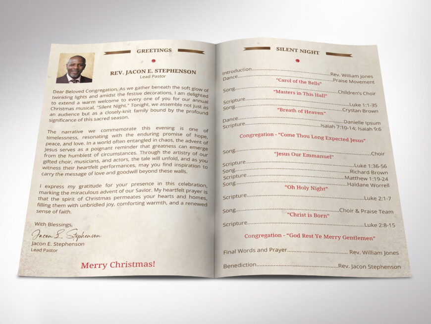 Christmas Cantata Program Canva Template