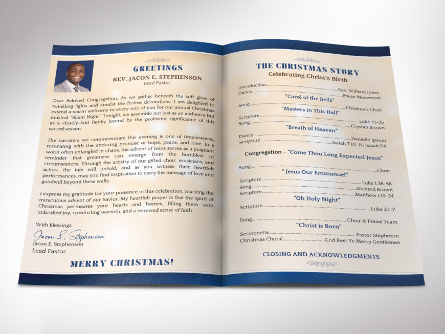 Christmas Story Program Template for Canva