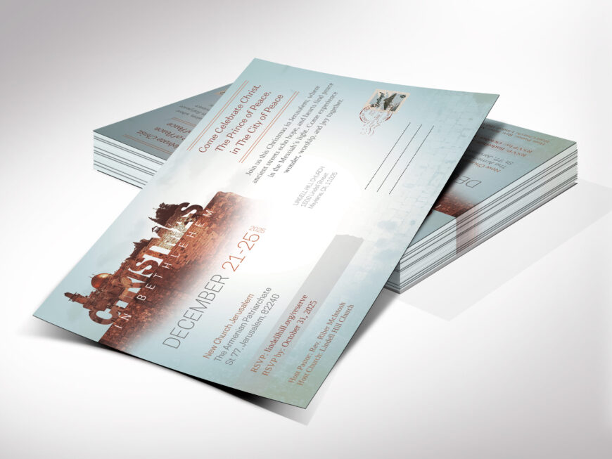 Bethlehem Christmas Postcard Canva Template