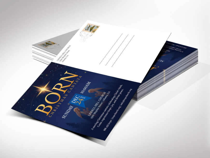 Born Christmas Cantata Postcard Template