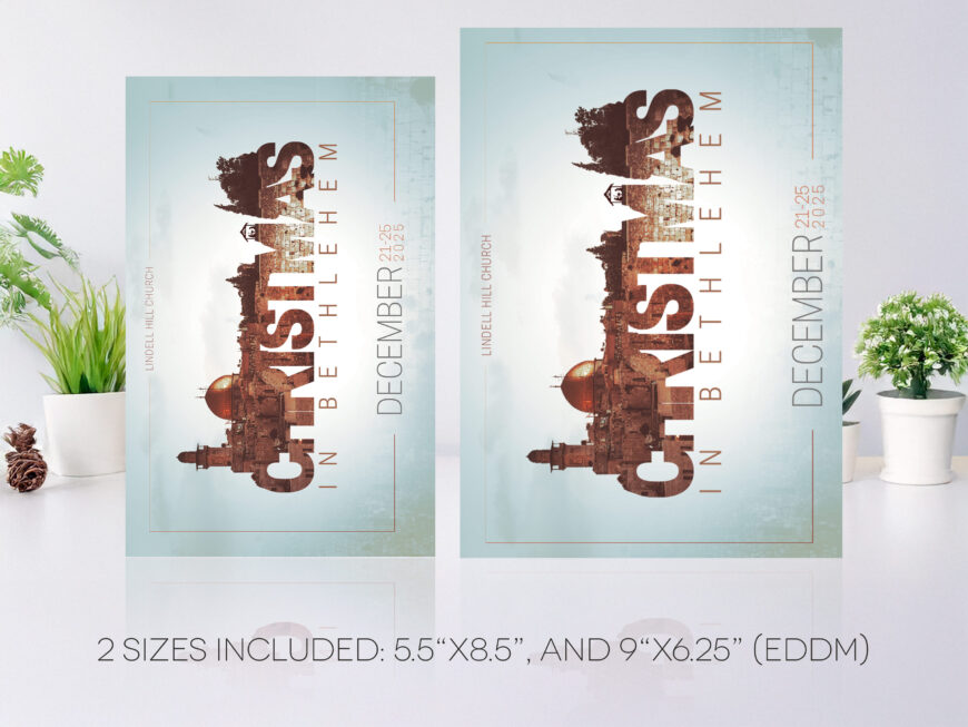 Bethlehem Christmas Postcard Canva Template