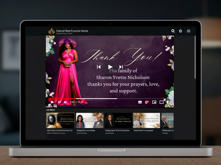 Heaven Stairway Funeral Slideshow Template Canva