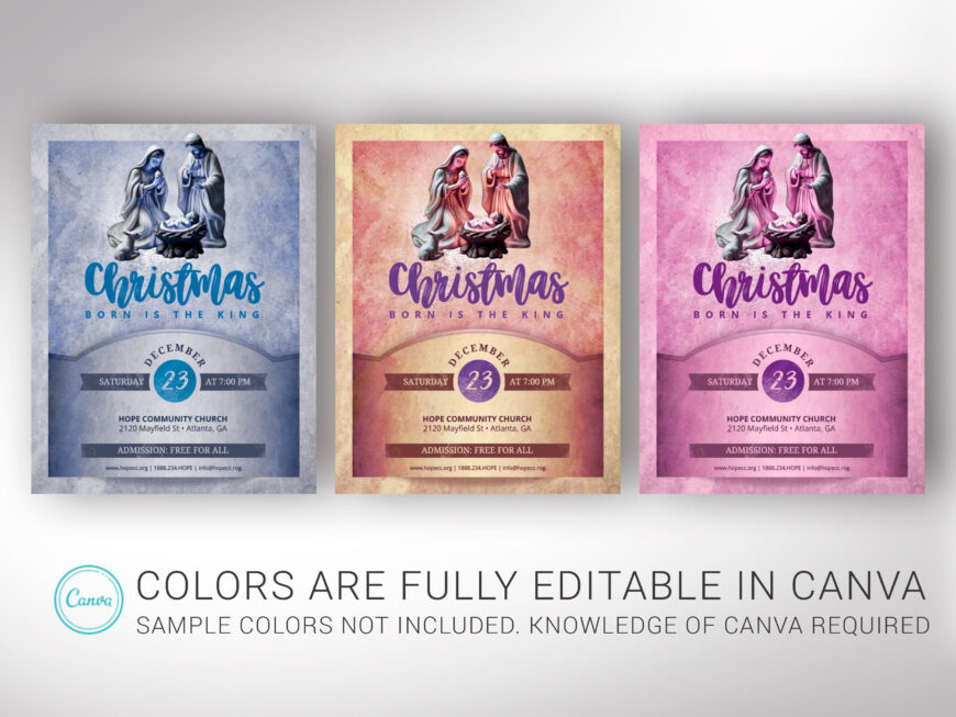 Christmas Cantata Flyer Template for Canva