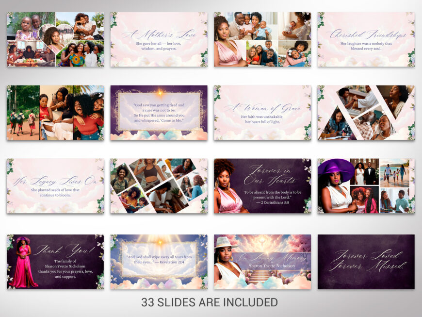 Heaven Stairway Funeral Slideshow Template Canva