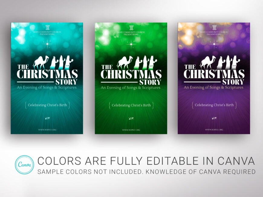 Christmas Story Program Template for Canva