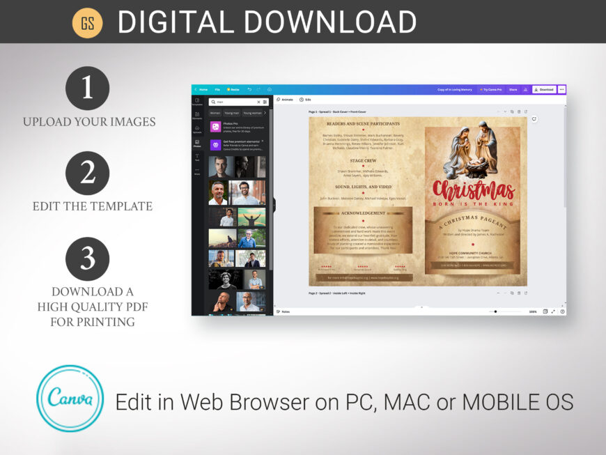 Christmas Cantata Program Canva Template