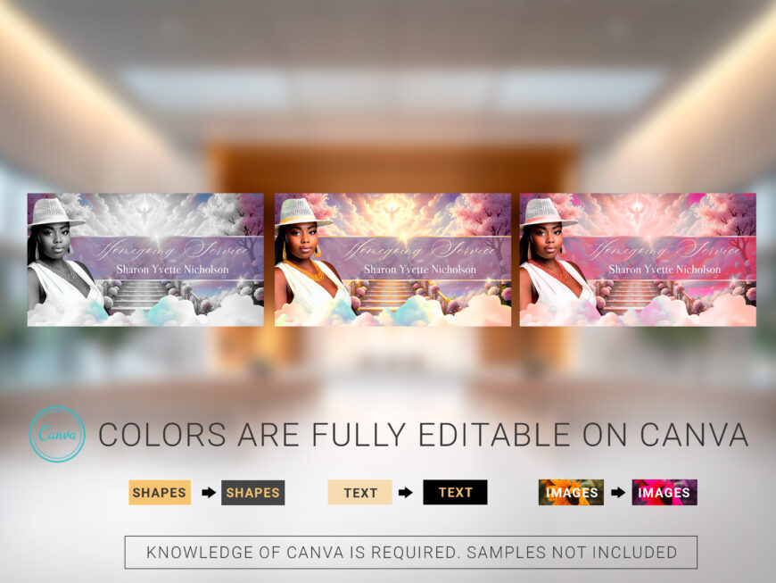 Heaven Stairway Funeral Slideshow Template Canva