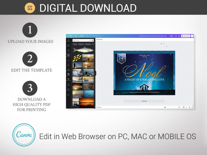 Noel Christmas Cantata Invitation Template