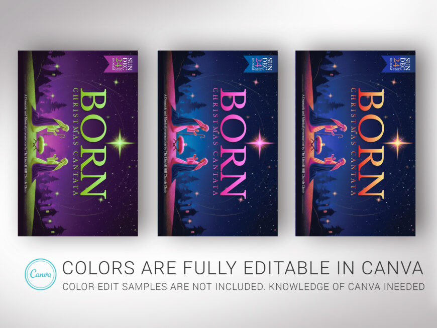 Born Christmas Cantata Postcard Template