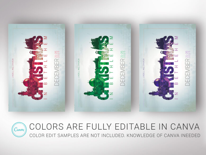 Bethlehem Christmas Postcard Canva Template