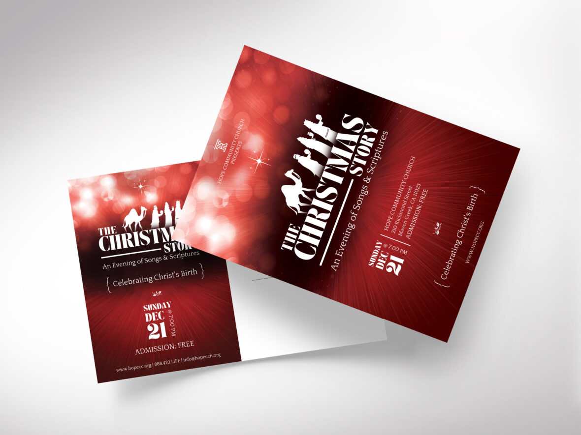 Christmas Story Card, Wise Men Flyer, Three Kings Card, Canva Digital File, Vertical Postcard, Religious Holiday, Editable Mailer, Holiday Play Skit, Christian Invitation, Church Invite, EDDM Postcard, Church Marketing, Red White Design