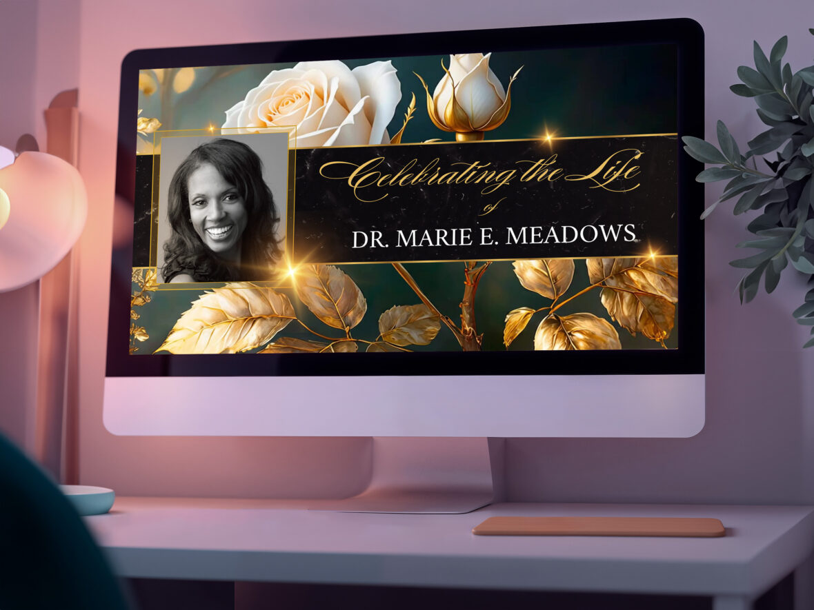 White Rose Funeral Slideshow Template Canva Memorial Video 32 Slide Celebration of Life MP4
