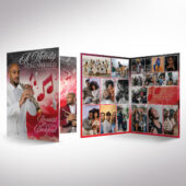 Red Musical Funeral Program Template