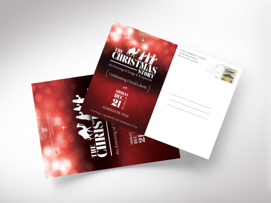 Christmas Church Postcard Template