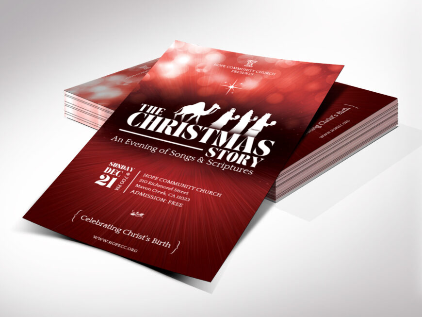 Christmas Church Postcard Template
