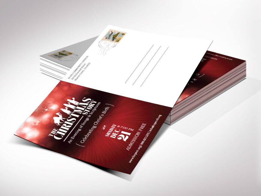 Christmas Church Postcard Template