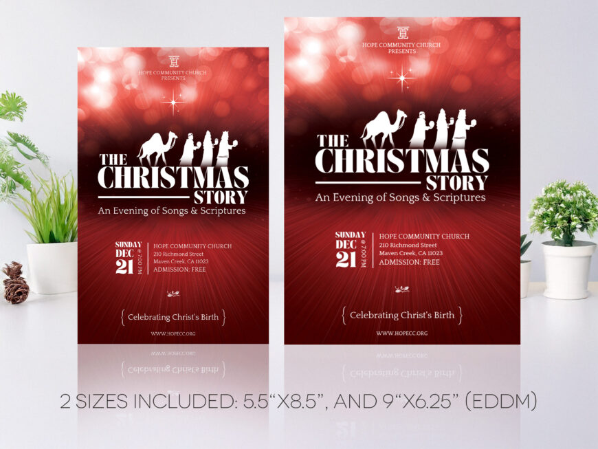 Christmas Church Postcard Template