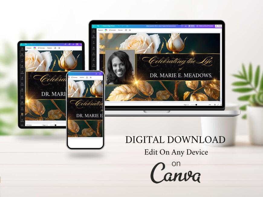 White Rose Funeral Slideshow Template