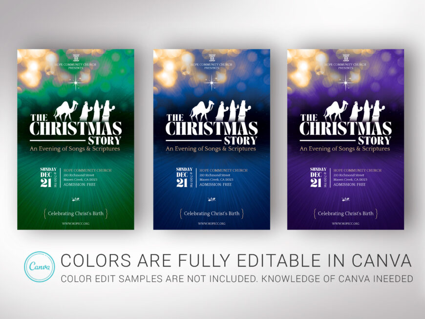 Christmas Church Postcard Template