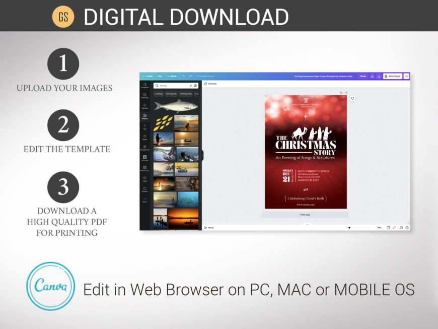 Christmas Church Postcard Template