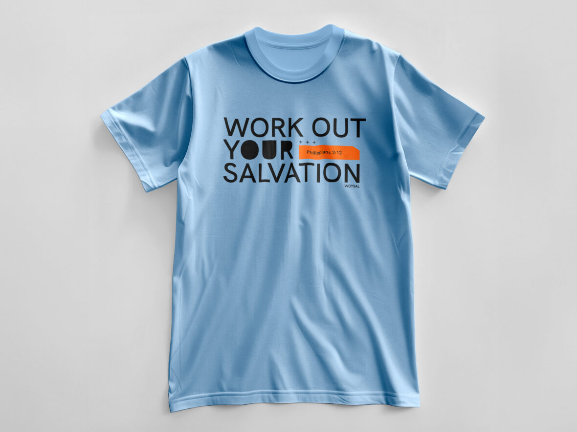 Christian Gym Shirt: Work Out Your Salvation Bible Verse T-Shirt (Unisex S-3XL)