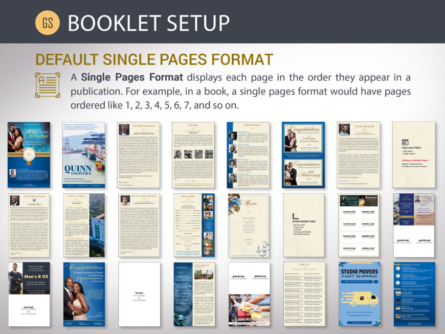 Blue Gold Church Souvenir Book Template | Small