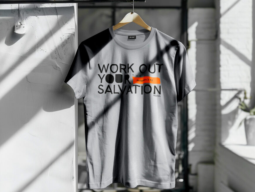 Christian Gym Shirt: Work Out Your Salvation Bible Verse T-Shirt (Unisex S-3XL)