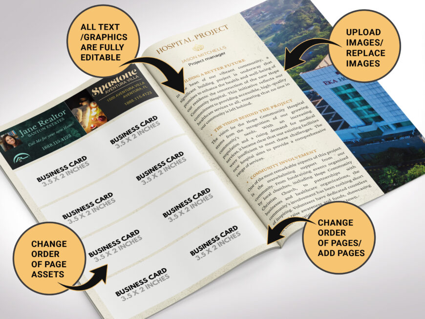 Blue Gold Church Souvenir Book Template | Small