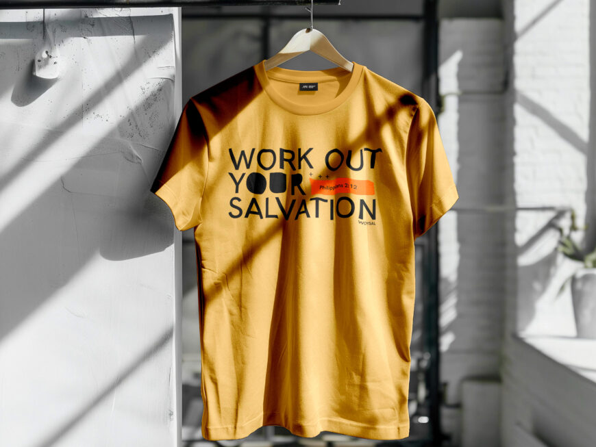 Christian Gym Shirt: Work Out Your Salvation Bible Verse T-Shirt (Unisex S-3XL)
