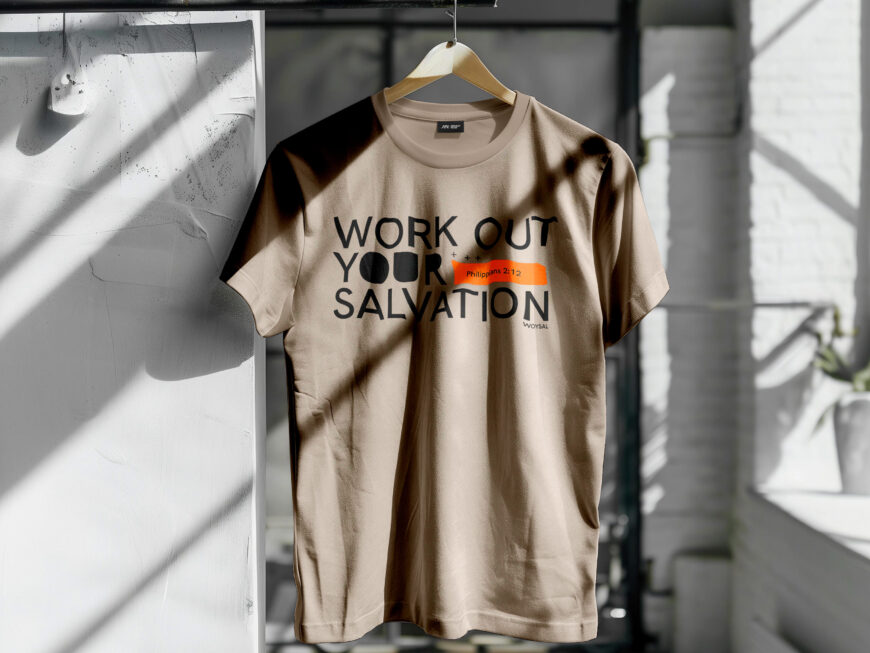 Christian Gym Shirt: Work Out Your Salvation Bible Verse T-Shirt (Unisex S-3XL)