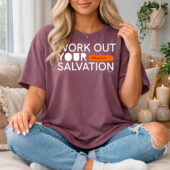 Christian Gym Shirt Workout Your Salvation Comfort Colors Minimalist Bible Scripture Tee