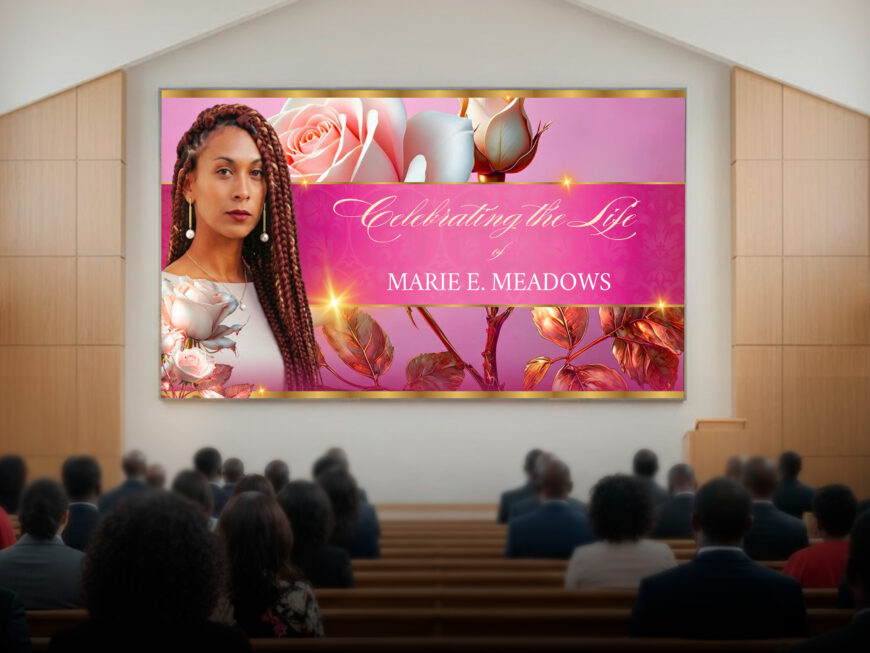 Pink & Rose Funeral Slideshow Template Canva
