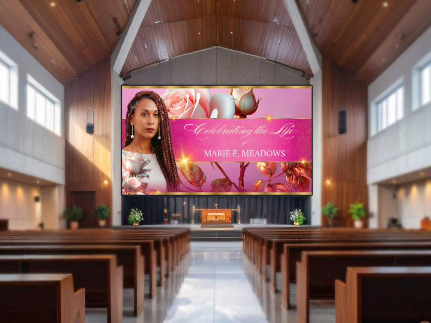 Pink & Rose Funeral Slideshow Template Canva