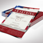 American Patriotic Church Postcard Template, 8.5×5.5 Flyer for Photoshop