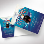 American Patriotic Church Postcard Template for Photoshop, 5.5×8.5 Mailing Card