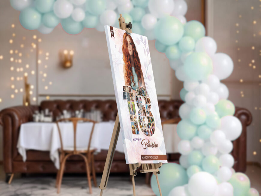 18th Birthday Photo Collage Template Floral